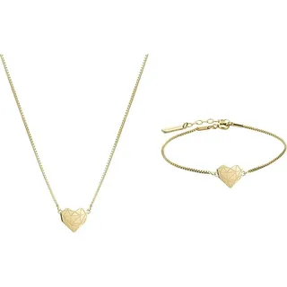 LIEBESKIND BERLIN Herz-Halskette für Damen – Feine Edelstahl-Kette mit liebevollem Herzanhänger – In Silber, Gold, Roségold & Schwarz – Romantisch & Geschenkidee für Sie