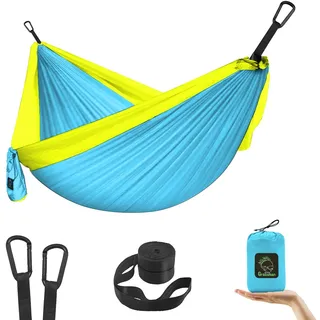 Grassman Kinder Kleine Hängematte für Camping Tragbare Hängematte für Kind Mädchen Jungen Ultraleicht Rucksack Mini Hängematten mit Riemen Himmelblau