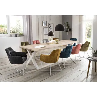 Home Affaire »Tristan« massive Balkeneiche geölt mit Baumkante weiß