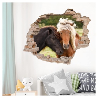 Little Deco 3D Wandtattoo Wandsticker Kinderzimmer Pferd Horse Wandaufkleber Spielzimmer Wanddeko Schlafzimmer Wandbild Loch in der Wand Kleinkind Poster DL632