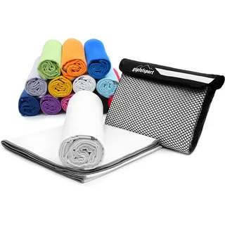 gipfelsport Mikrofaser Handtuch - Microfaser Handtücher Set, Strandtuch, Badetuch I groß, schnelltrocknend I für Sport, Beach, Reise, Outdoor, Camping I leicht, dünn, klein I 50x30cm I Weiß