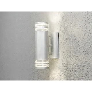 Design LED Außenwandleuchte Up Down zur Fassadenbeleuchtung, Außenleuchte Silber - Weiß