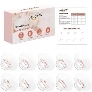 10 Stück Flansch-Einsätze 14/16/18/20/22 mm (2 Stück je Größe) – Milchpumpe Zubehör, kompatibel mit Momcozy Air1/W1/M9/M6/M5/S12 Pro/V1 Pro/V2 Pro, passend für Spectra/Medela/eufy/Lansinoh/Elvie