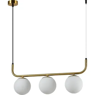 Gold- und schwarze Tischlampe mit weißen Glaskugeln 3xE14 10W ALISA Light Prestige - Gold