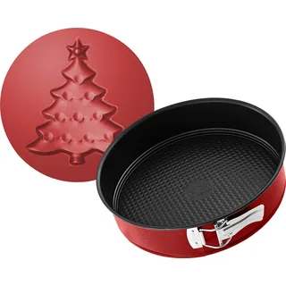 Zenker Springform mit Motivboden und Flachboden Sparkling Christmas, hochwertige Springform Ø 26x6,5 cm Motivboden-Set