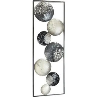 locker Metallbild Wanddeko, aus Metall, silberfarben