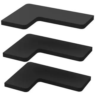 Vicco Eckregal Curva Schwarz 40.5 x 2.5 cm 3er Set , Holzwerkstoff , Rechteckig , 40.5x2.5x28.5 cm , Wohnzimmer, Regale, Bücherregale