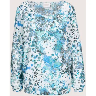 MADELEINE Langarmbluse "Bluse Schlupfbluse mit grafischem Allover-Print", hellblau, gemustert