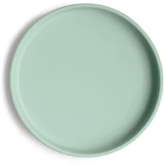 mushie Kinder Teller mit Rutschfestes Saugnapf | Silikon geschirr für Babys & Kleinkinder | BPA-frei | Spülmaschinenfest & mikrowellengeeignet | Klassische Version (Cambridge Blue)