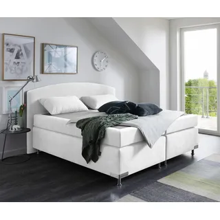 Westfalia Schlafkomfort Boxspringbett »Amsterdam in den Breiten 160x200, 180x200cm & 200x200cm« Optional mit Topper, weiß,