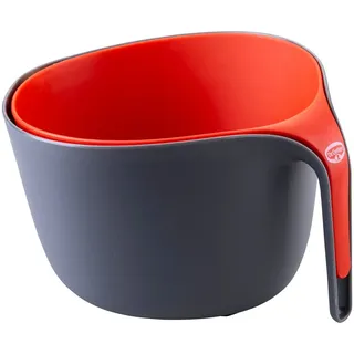 Dr. Oetker Schüssel und Sieb-Set 2teilig Kunststoff PP, grau/rot - Grau/Rot