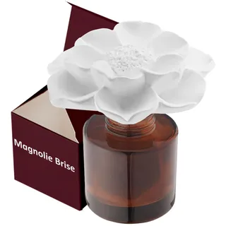 Earffloz ätherisches Öl und Diffusor Geschenkset, Magnolie Brise (1.7 FL.oz|50ml), 60-Tage natürlicher Duftmischung Lufterfrischer Hausgeruch dekorativer Raumduft Gipsblüte Arôme Duftspender