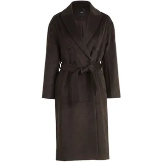 Wollmantel ZERO "Damen Übergangsmantel mit Gürtel", Damen, Gr. 42, braun (schwarz braun melange), Obermaterial: 83% Polyester PES. 9% Polyacryl PAN. 8% Viskose CV., Mäntel Wollmantel