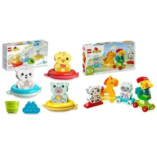 LEGO DUPLO Badewannenspaß: Schwimmender Tierzug, Badewannenspielzeug & DUPLO Tierzug, Zug-Spielzeug mit Rädern, kreative Tierfiguren zum Bauen und Umbauen