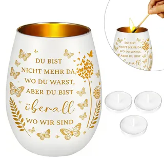 Trauergeschenk Trauerlicht trauerkerze mit Gravur Trauerkerze Geschenke für Trauernde zur Beerdigung Gedenkkerze Windlicht Erinnerungslicht Gedenklicht Trauer Deko Trost für diejenigen die