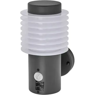 LEDVANCE ENDURA STYLE RONDO WALL Außenleuchte, 9,5W, 700lm, Wandleuchte, dunkelgrau, Bewegungsmelder, Tageslichtsensor, IP44 Schutzklasse, 3.000K Farbtemperatur, warmweiße Lichtfarbe