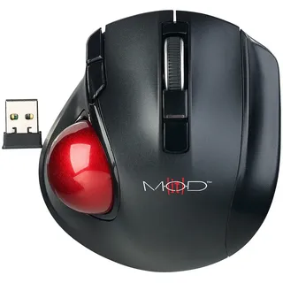 Mod-it Trackball Maus: Kabelloser Funk-Laser-Trackball mit 5 Tasten und Scrollrad, 1.200 DPI (Funk Maus, Kabellose Trackball-Maus, Mauspad)