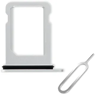 Cemobile SIM-Kartenfach Slot Halter Ersatz für iPhone 12 Mini 5,4 Zoll (Einzel-SIM-Version) mit wasserdichtem Gummidichtungsring + SIM-Kartenfach offener Auswurfstift (weiß)