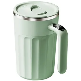 Selbstrührender Tasse mit LED-Temperaturanzeige, 450ml Automatischer Kaffeebecher mit magnetischem Rührwerk, Magnetische Kaffeetasse mit Deckel für Kaffee, Milch, Heiße Schokolade, Tee
