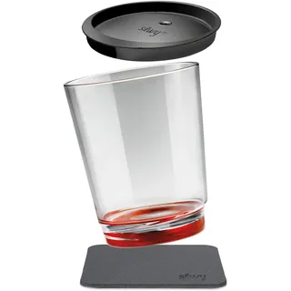 silwy® Magnet-Trinkbecher in der Farbe Ready Red inkl. einem auslaufsicherem Deckel und einem Metall-Nano-Gel-Pad für standsicheres Platzierung und Transportieren - perfekt für Camping und Boating