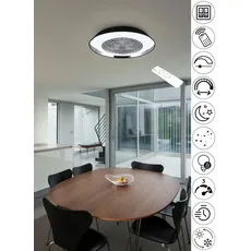 Bild von Leuchten »VARBERG Deckenventilator mit Beleuchtung, Fernbedienung, dimmbar«, 1 flammig, Leuchtmittel LED-Board LED fest integriert, LED Ventilator 3 Stufen Timer Memoryfunktion Lichtfarbe einstellbar