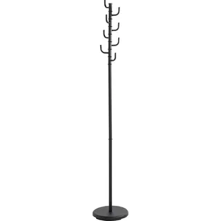 HAKU Garderobenständer schwarz, Metall Kleiderständer - Maße: H 170 x Ø 29 cm, Style: Modern