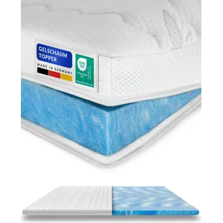 AM Qualitätsmatratzen | Premium Gelschaum-Topper | 160x200 cm | 6 cm Höhe | Matratzentopper | 160/200 | Gel Topper