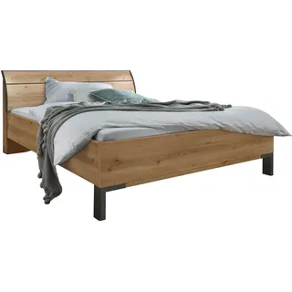 Dieter Knoll Bett , Eiche Bianco , Metall , 200x200 cm , ISO 9001, Made in Germany , in verschiedenen Größen erhältlich , Schlafzimmer, Betten, Doppelbetten