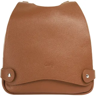 Cityrucksack CLUTY "CLUTY Damen Rucksack echt Leder, Made in Italy", Damen, Gr. B/H/T: 29cm x 28cm x 8cm, onesize, braun (cognac), Leder, Rindsleder, leicht glänzend, unifarben, Rucksäcke Cityrucksack, echt Leder, Made in Italy
