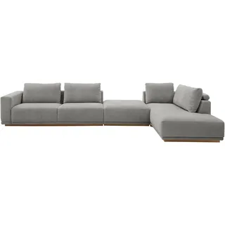 Musterring Wohnlandschaft Anreihsofa mit Armlehne links, Eckteil rechts mit Kissen & Hocker
