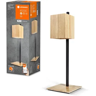 LEDVANCE SMART+ WiFi-Tischleuchte DECOR Wood, 8W, 650lm, regulierbares Weißlicht (3000K bis 6500K), dimmbar, FSC-zertifiziertes Holz, steuerbar per App, kompatibel mit Amazon, Google und Co.