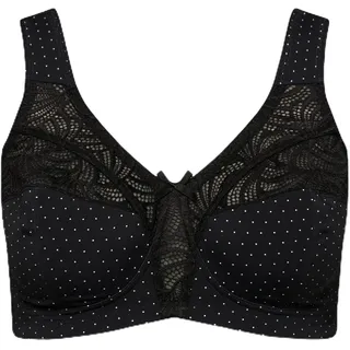 Ulla Popken Damen große Größen Übergrößen Plus Size Entlastungs-BH, Spitze, ohne Bügel, Cup C - F schwarz 95C 830454100-95C