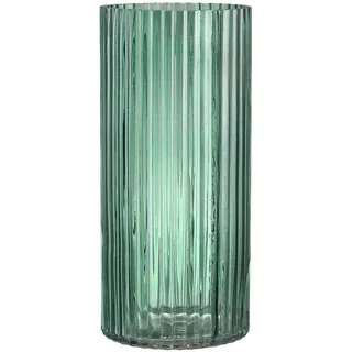 KAYLETIN Geriffelte Glasvase, grüne Glasvasen für Blumen, geriffelte Vase für Blumenstrauß, hohe Vasen für Wohnzimmer, Schlafzimmer, Esstisch, Büro, Hochzeit, Bücherregal, 25 cm