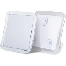 Antibeschlag Rasierspiegel für die Dusche - Badspiegel mit Saugnapf und 360° Schwenkbar - Unzerbrechlicher Spiegel, Fogless Shower Mirror -13,5cm x 13,5cm (Klar)