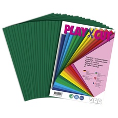 PLAY-CUT Tonpapier A4 Kiefergrün (130g/m2) | 20 Bogen Din A4 Papier zum Basteln Drucken | Dickes Bedruckbares Bastelpapier Set und Druckerpapier A4 | Premium Tonzeichenpapier & Craft Paper