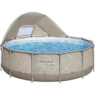 Bestway Pool , Dunkelgrau , Metall, Kunststoff, Glas , Holzoptik , 107 cm , RoHS , Freizeit & Co, Pools & Wasserspaß, Pools, Aufstellpools