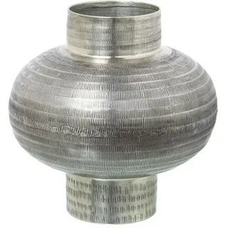 Alexandra House Living Vase, silberfarben, Metall, Antik-Finish, 25 x 25 x 28 cm