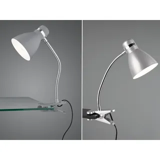 LED Klemmleuchte Designklassiker Nachttischlampe Industrial Silber Chrom 36cm