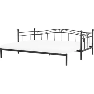 Beliani Ausziehbett Metall Tulle 90 x 200 cm Schwarz