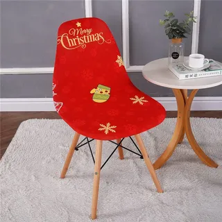 Highdi Schalenstuhl Bezug, Stuhlbezug 2/4/6 er Set Stuhlbezüge Stretch Esszimmerstühle Bezug Moderne Elastischer Stuhlhussen Abnehmbar Waschbar Küchenstühle Husse (rote Weihnachten,4PCS)