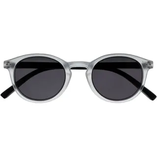 OPULIZE Zen Sonnen Leser Brille Kleine Runde Rahmen Federscharniere Kratzfeste Getönte Linse UV400-Schutz Matt Eis Kristall Matt Schwarz Bügel Herren Damen S24-C+1.50