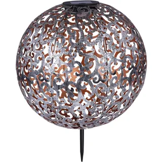 GLOBO Solarleuchte Metall 40 cm x 28,5 cm x 28,5 cm 1 x silber