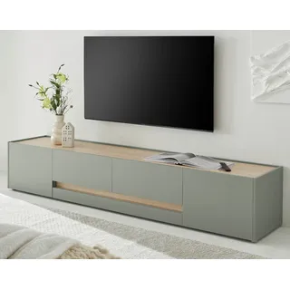 furn.design TV-Lowboard 223x40x45 cm Salbei Grün/Eiche Holzwerkstoff
