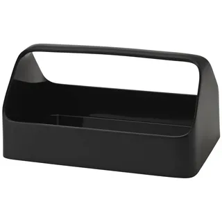 RIG-TIG Aufbewahrungsbox Handy Box - Schreibtisch-Organizer aus Kunststoff - Aufbewahrungsbehälter für Smartphone, Schreibwaren, Schulbedarf, Badezimmer-Artikel, Gewürze - 28x18x14 cm, Schwarz