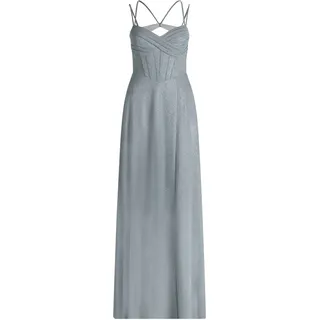 Abendkleid VERA MONT "Abendkleid im Glitzer-Look", Damen, Gr. 38, EURO, weiß (weiß, grau), Obermaterial: 100% Polyester PES., Kleider Abendkleid