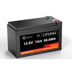 MOUDENSKAY 12V 7Ah LiFePO4 Akku Lithiumbatterie 12V Lithium-Batterie, Lithium-Eisen-Phosphat-Batterie,mit über 3000 Mal Tiefzyklus und BMS Schutz für Notstrombeleuchtung, Solaranlage, Marine usw