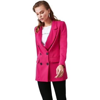 TRENDYOL Damen Trendyol-übergröße Blazerjacke mit -Button Trendyol Oversize Blazer Jacket with Fuchsia Button Fuchsia , Fuchsia, 38 EU