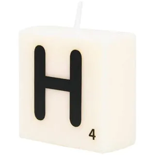 PD-Party 7040018 Geburtstag dekorative Wachsbriefe Kerze | Wax Candle - H, Cremefarben/Schwarz, 4cm Länge x 4cm Breite x 2cm Höhe