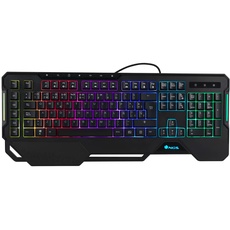 NGS GKX-450- Gaming-Membrantastatur mit RGB-Beleuchtung, Italienisch QWERTY-Tastatur, programmierbar, 19 Multimedia-Tasten, 1,8 m Kabel, Schwarz