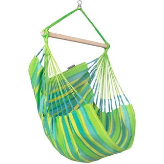 La Siesta Hängesessel , Gelb, Grün, Hellgrün , Holz, Textil , Bambus , 90x145x140 cm , wetterbeständig, UV-beständig, regenabweisend , Gartenmöbel, Gartenschaukeln, Hängesessel